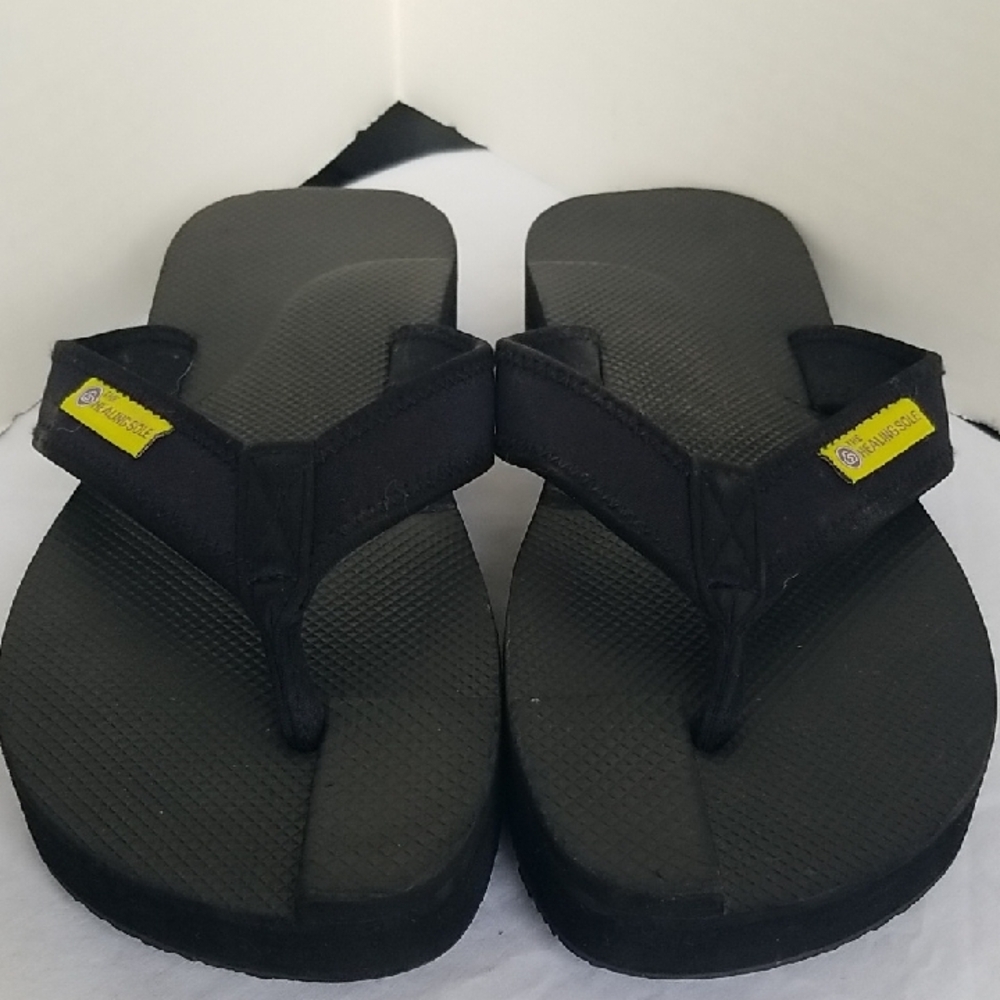 The healing Sole Black Flip Flops W10 M8.5